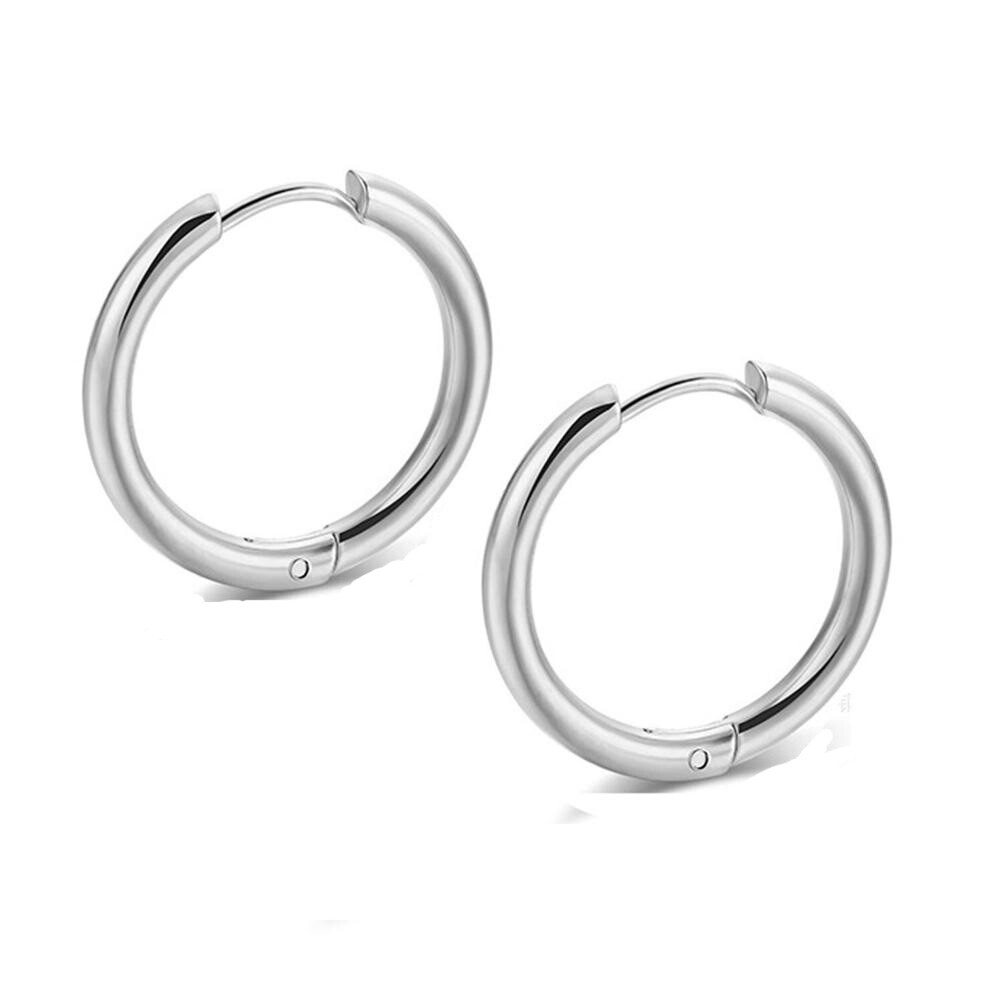 40pcs/lot inner size 8/10/12/14/16/18/20mm Stainless Steel Piercing Hoop Earring