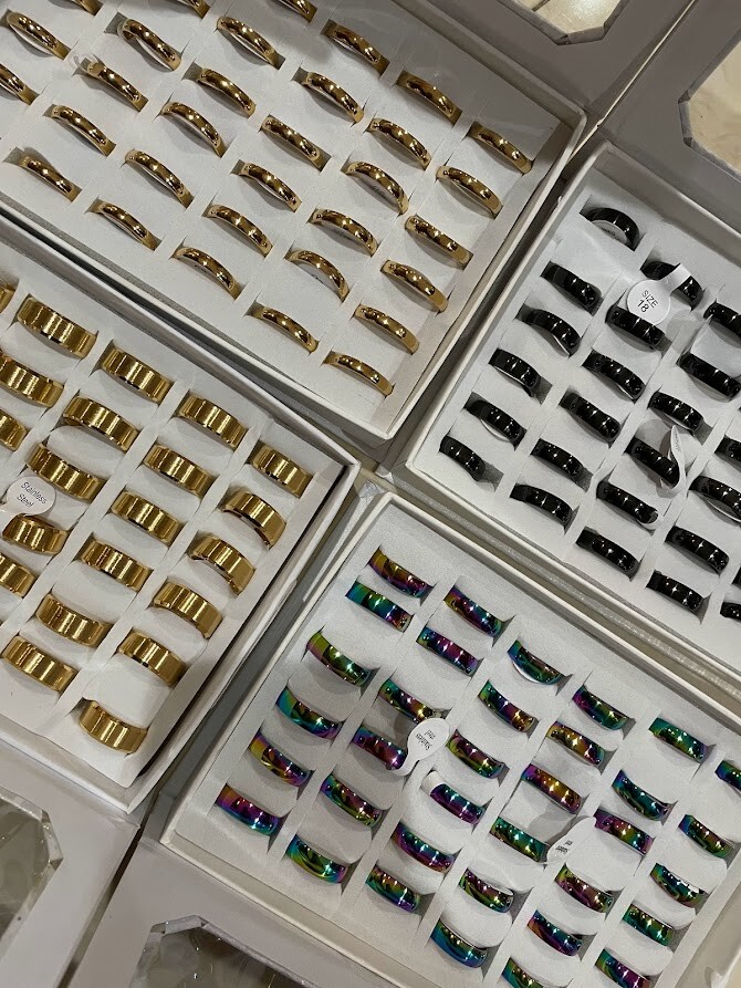 36 pcs Lot Stainless Steel Silver Gold Ring Band Wholesale Resale Men Women $1