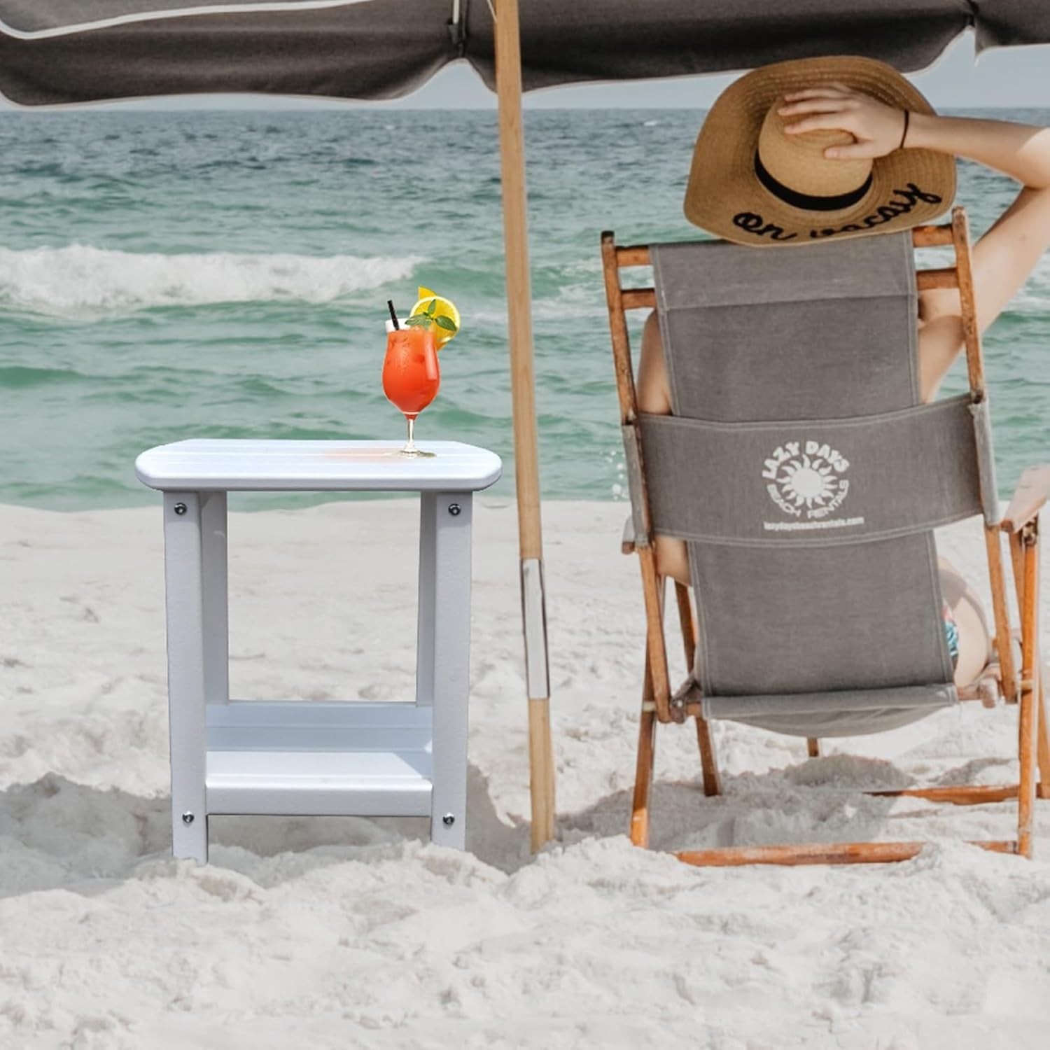 Adirondack Square Outdoor Side Table – Durable, Eco-Friendly & Weather-Resist...