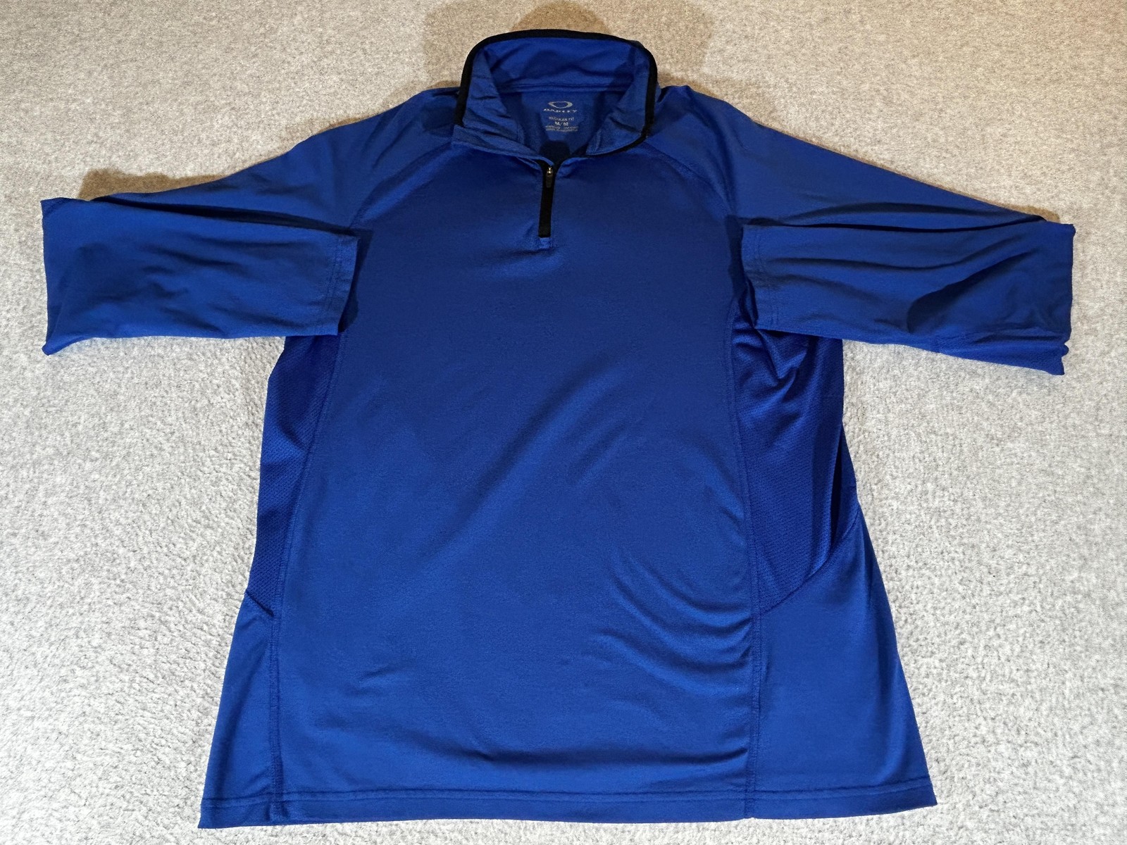 Oakley Shirt Mens Medium Blue 1/4 Zip Pullover Hydrolix Golf Tennis Athletic