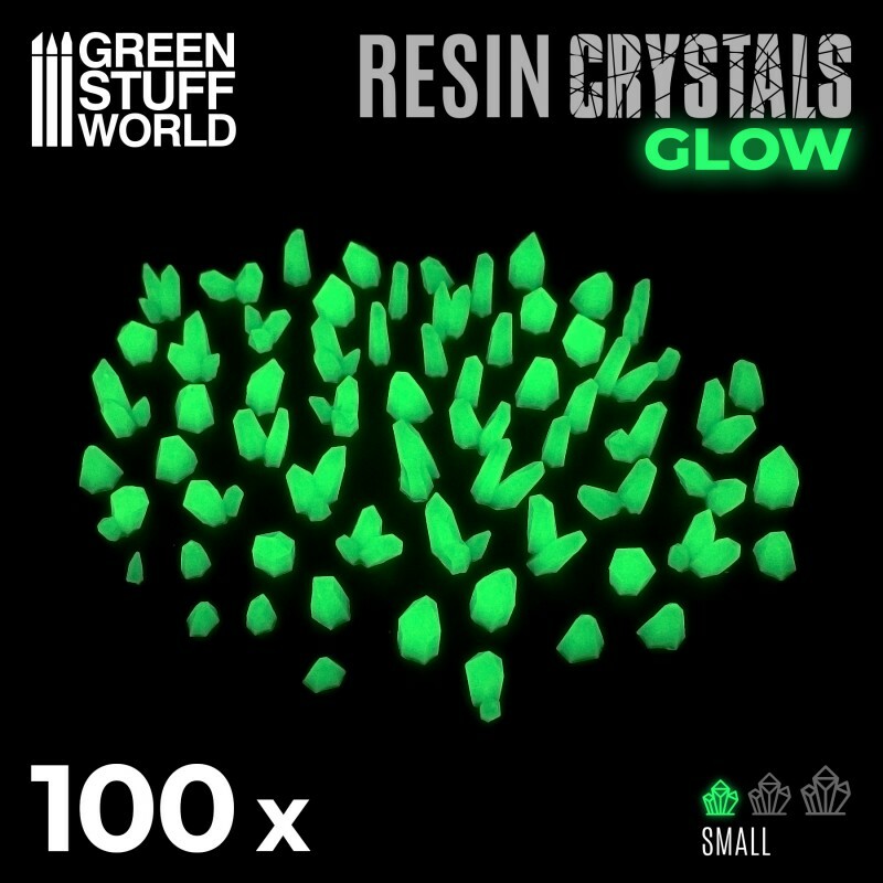 GREEN GLOW Resin Crystals - Small - Bases Diorama miniature bases wargames