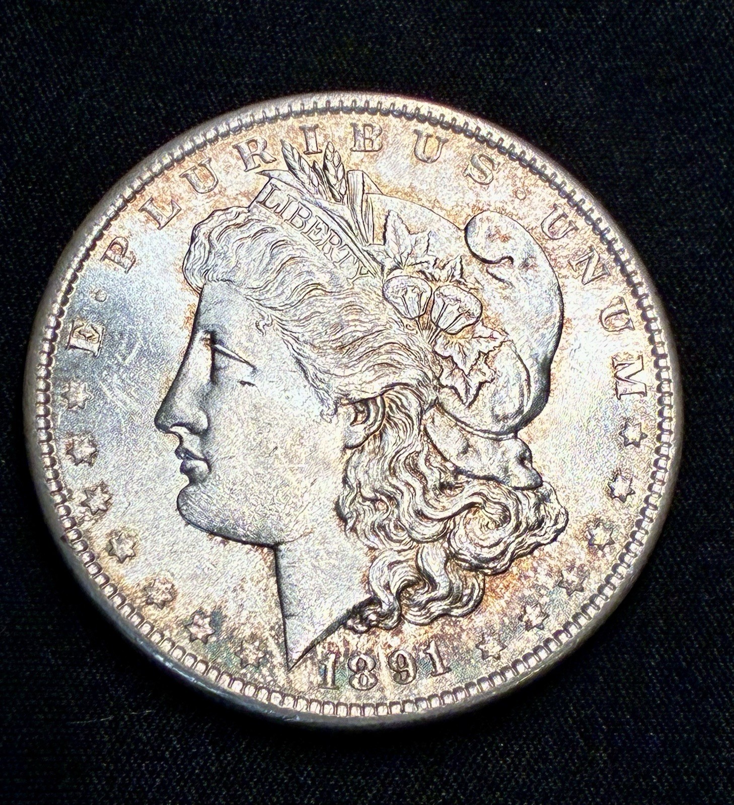 1891 Morgan Silver 1$ (BETTER DATE, HUGE LUSTER) UNC NICE TONER