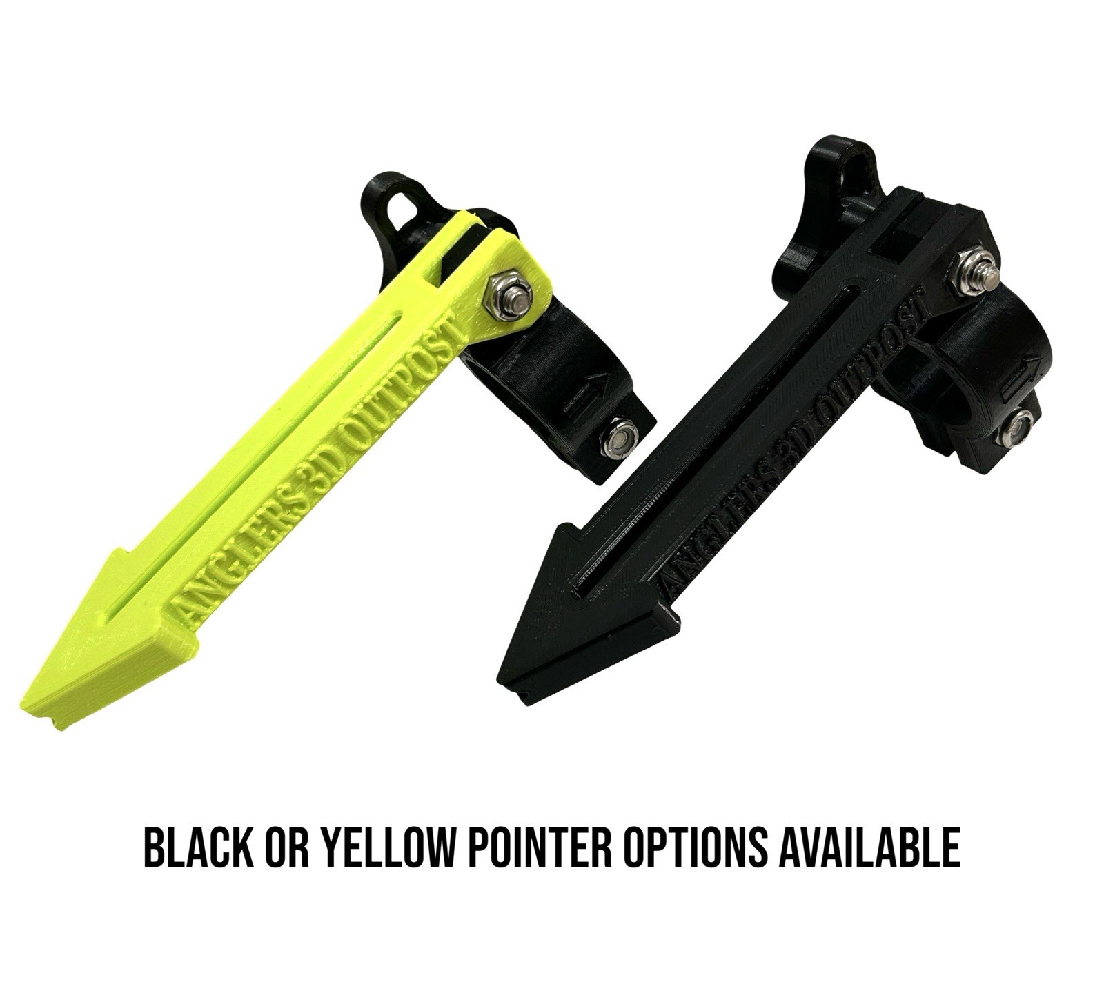 Arrow pointer For Forward Facing Sonar Pole - Glow Stick Slot- Livescope -YELLOW