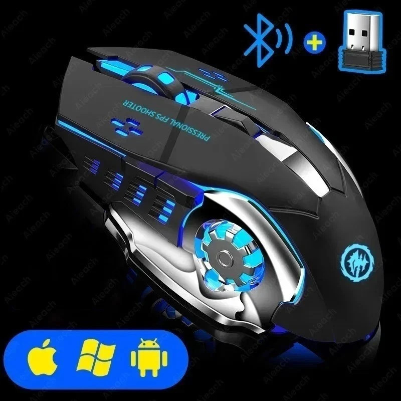 Bluetooth Wireless Gaming Mouse RGB Rechargeable USB RGB Backlit PC Gamer