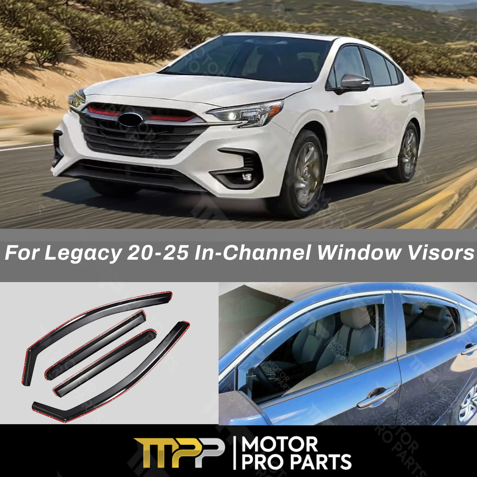 In-Channel Window Visor Fits Subaru Legacy 2020-2025 Rain Guard Shade Deflectors