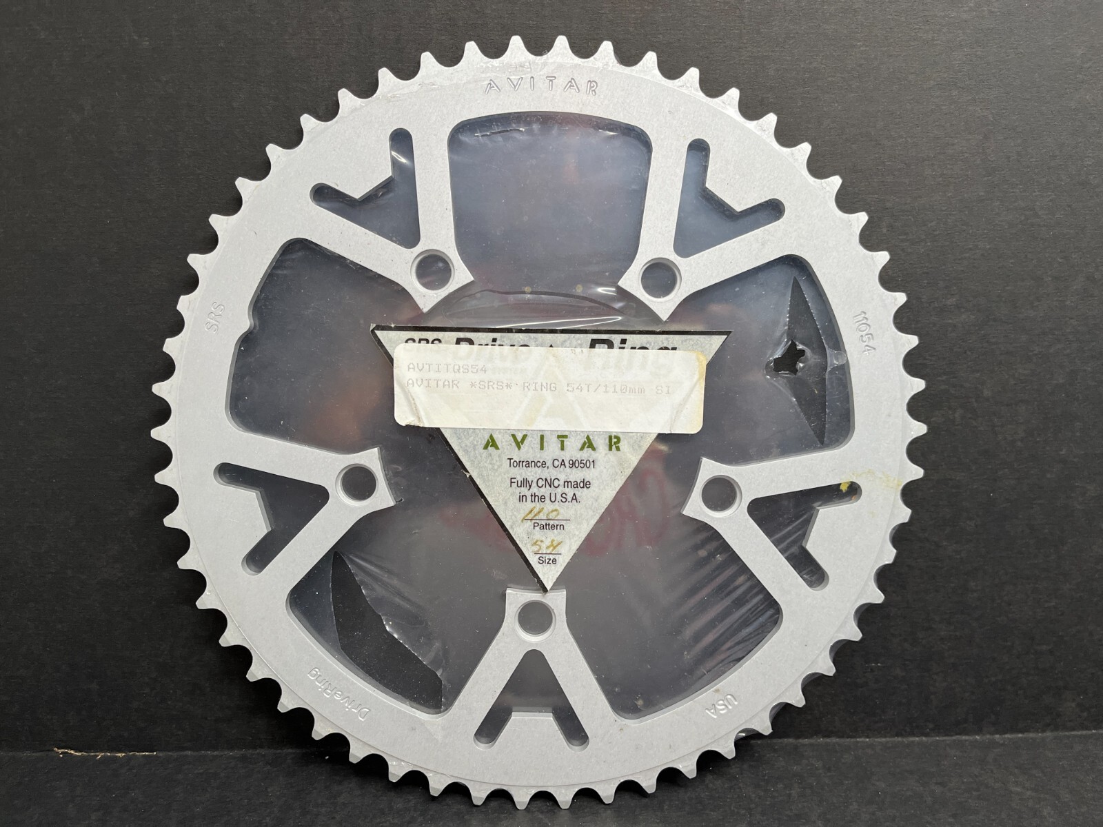 Front Drivering SRS AVITAR 54 tooth 110mm SI 5 Arm Vtg 1990s NOS USA