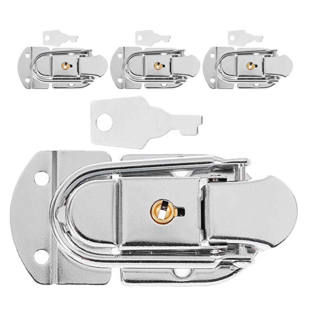 4Pcs Lockable Metal Suitcase Latches with Toggle Catch for Secure Storage Boxes