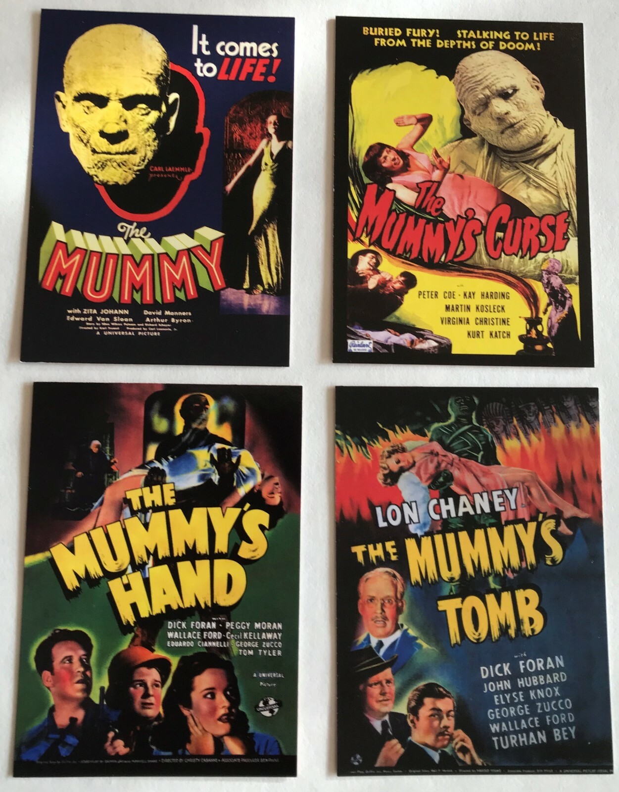The Mummy , Movie Collector Cards, 4 different,