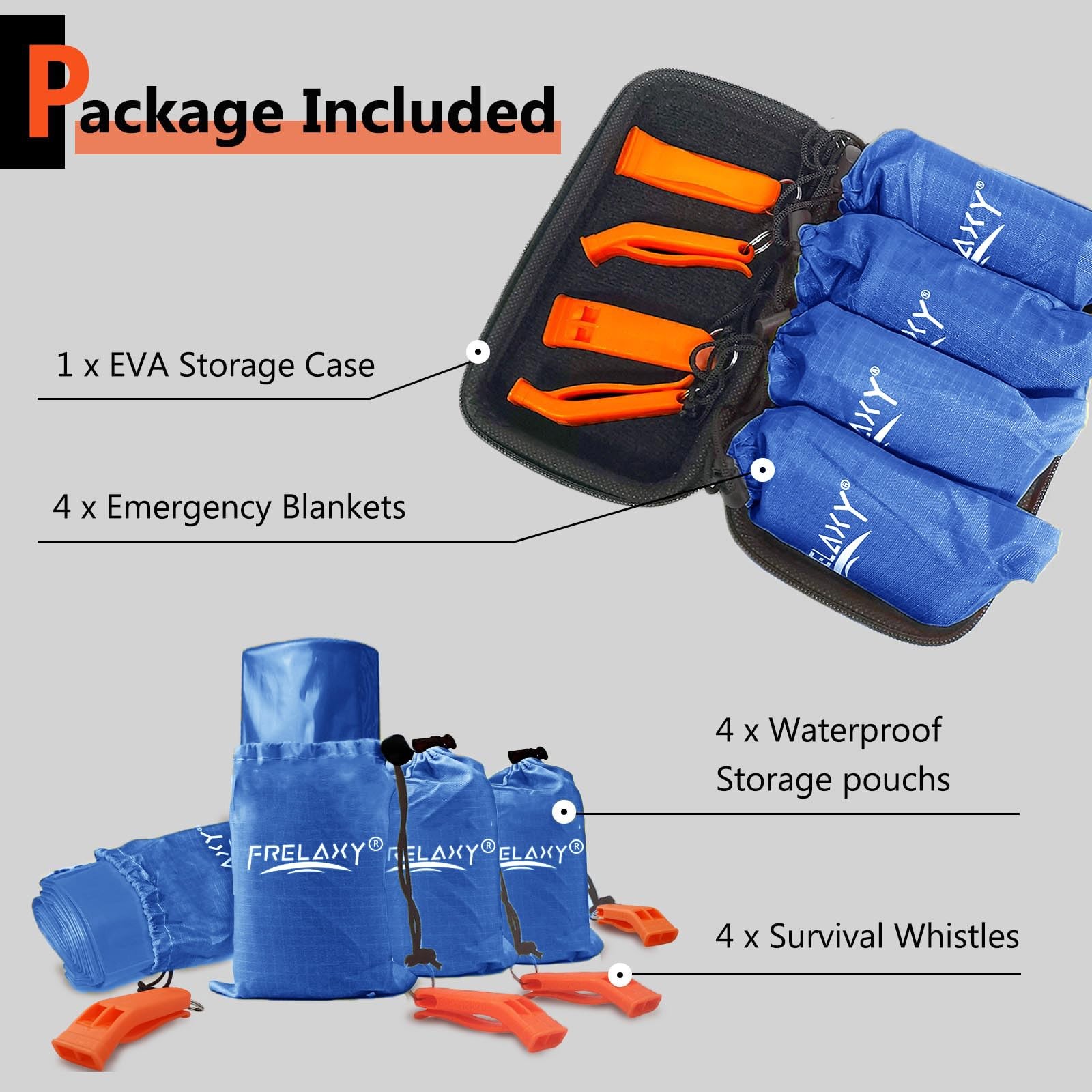 Emergency Blanket 2-Pack/4-Pack, Extra-Thick Extra-Large Space Blankets with ...
