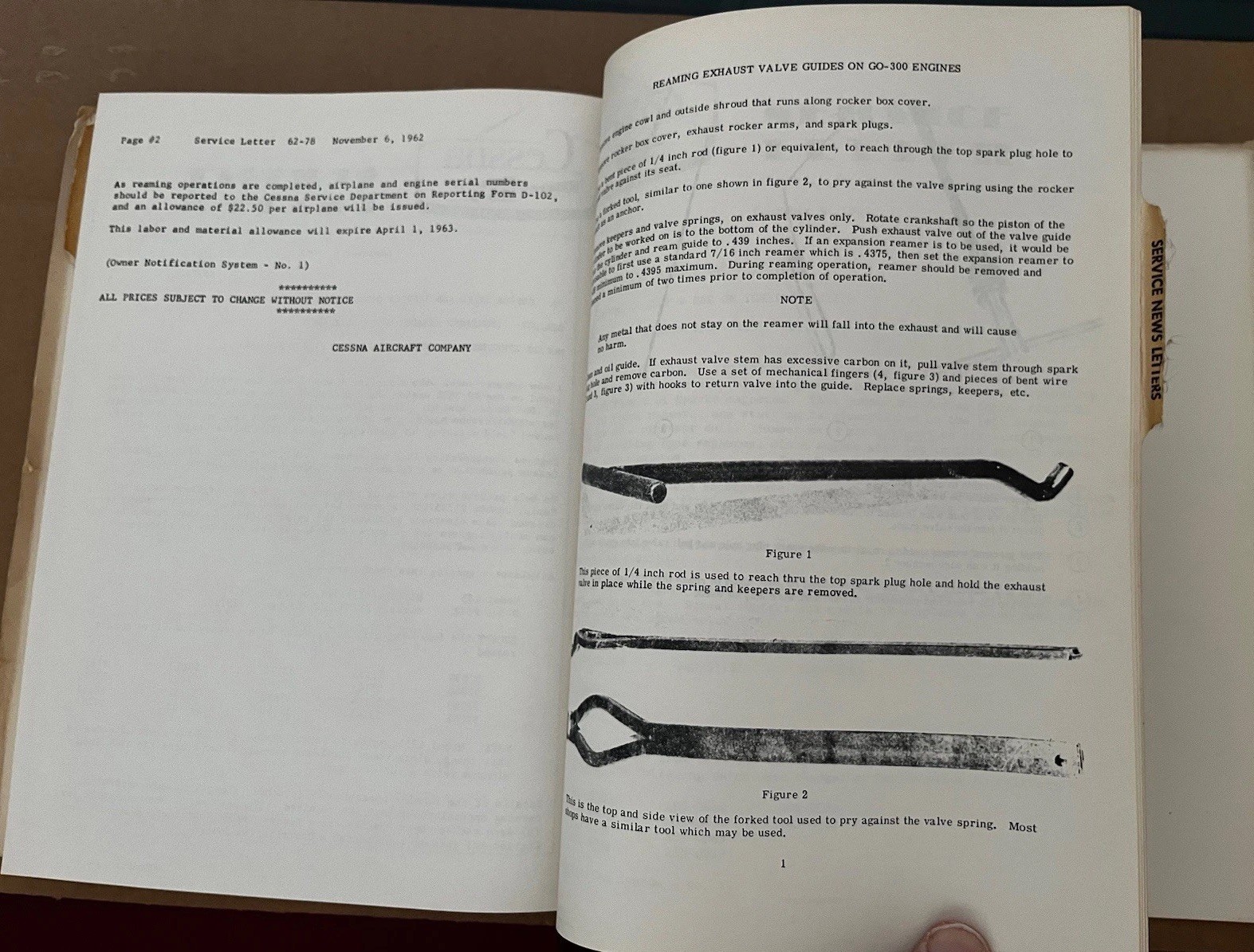 1963 Cessna Service Information Summary Manual All Models, Original