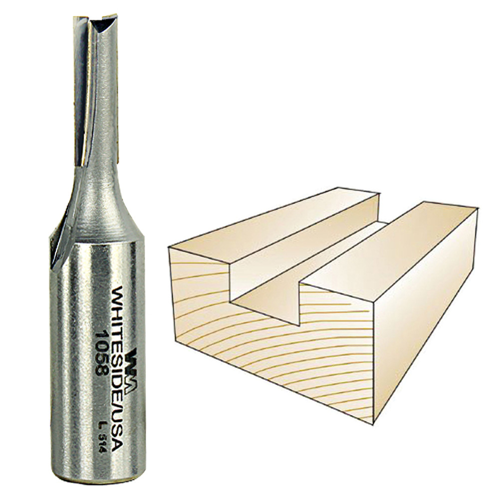 Whiteside 1055 Sraight Bit 1/2"SH, 1/4"CD, 3/4"CL