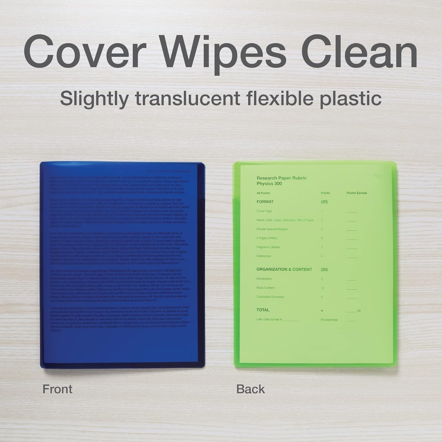 Report Cover 3 Pack Swing Clip 2 Pockets Panel Sticky Note Reminders Assorted