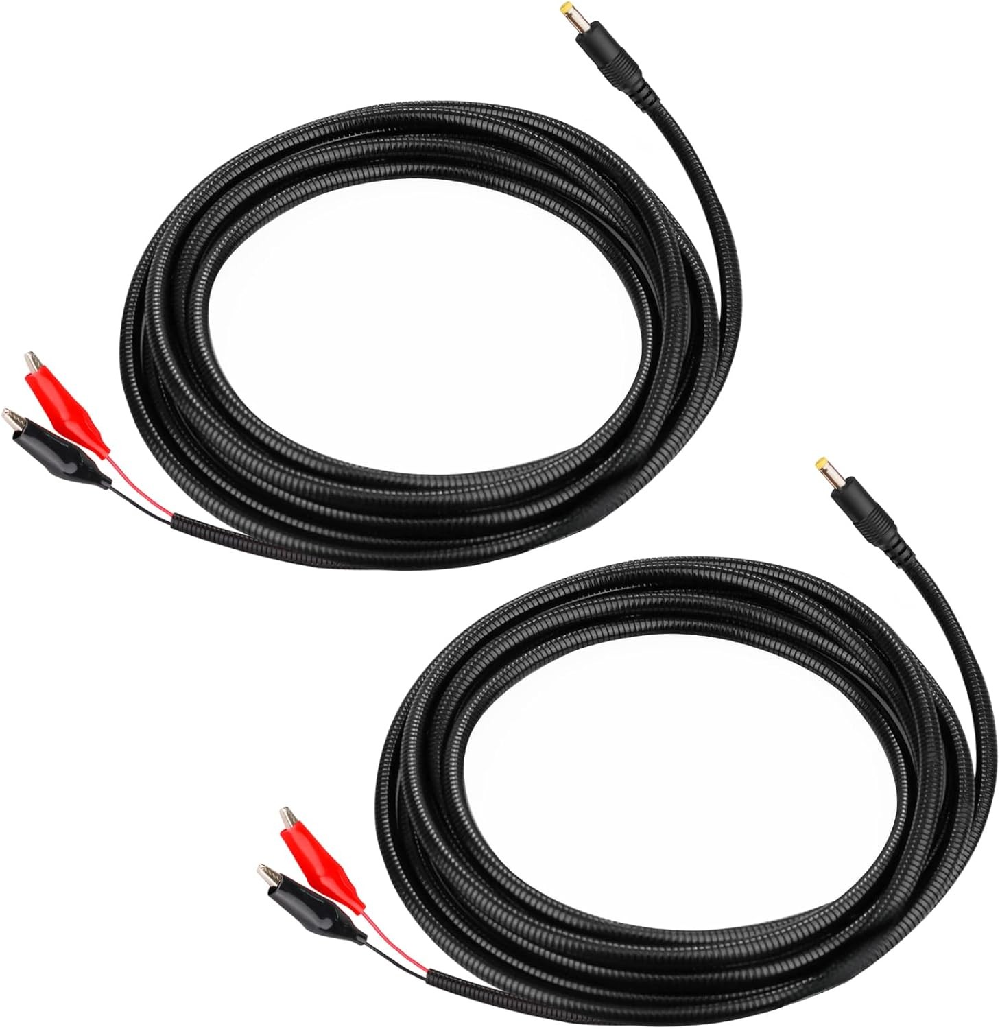 KSK 79-inch Chew Proof Trail Camera Power Cord (2 Pack) 2PC with Clip, Black