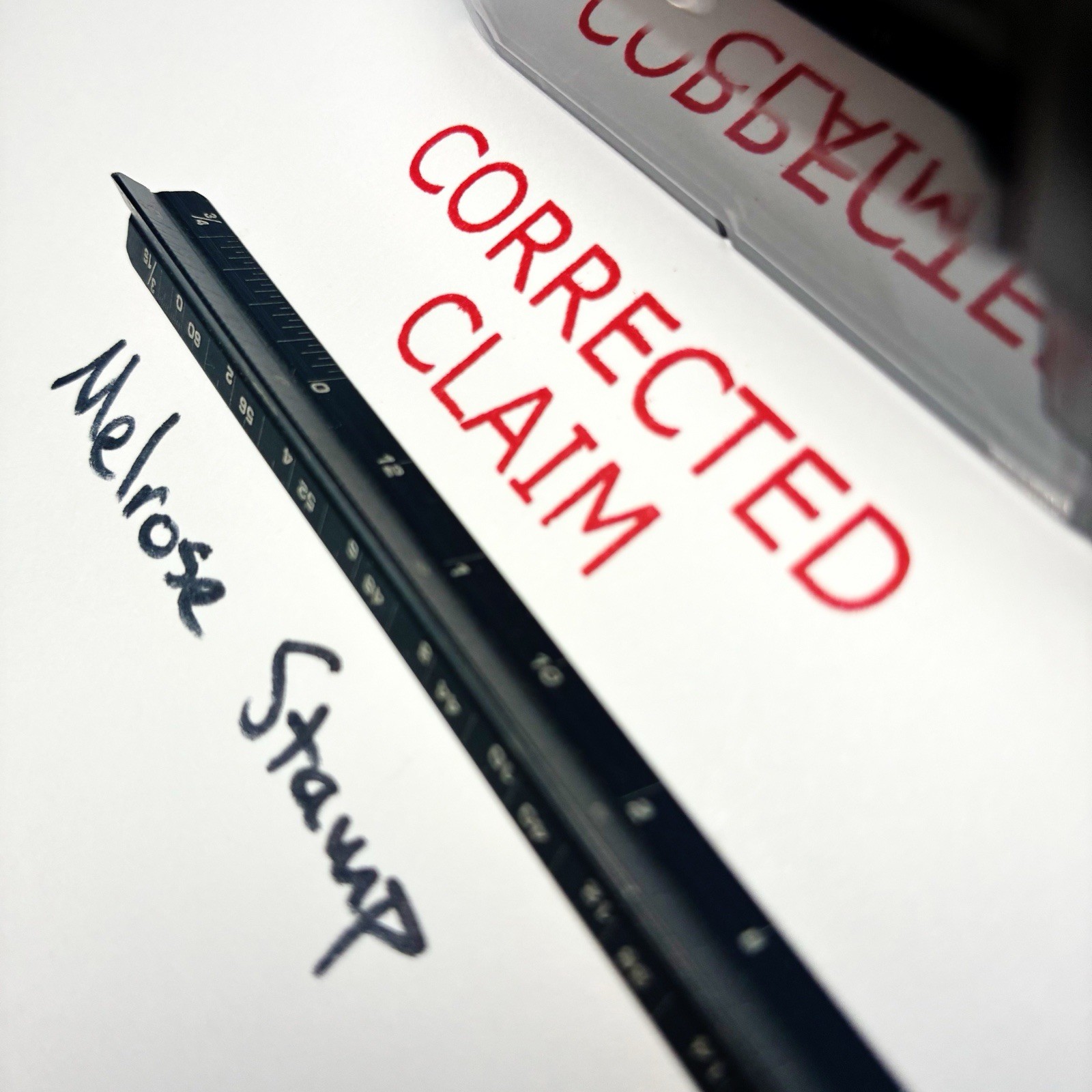 Corrected Claim Rubber Stamp Red Ink Self Inking Ideal 4913