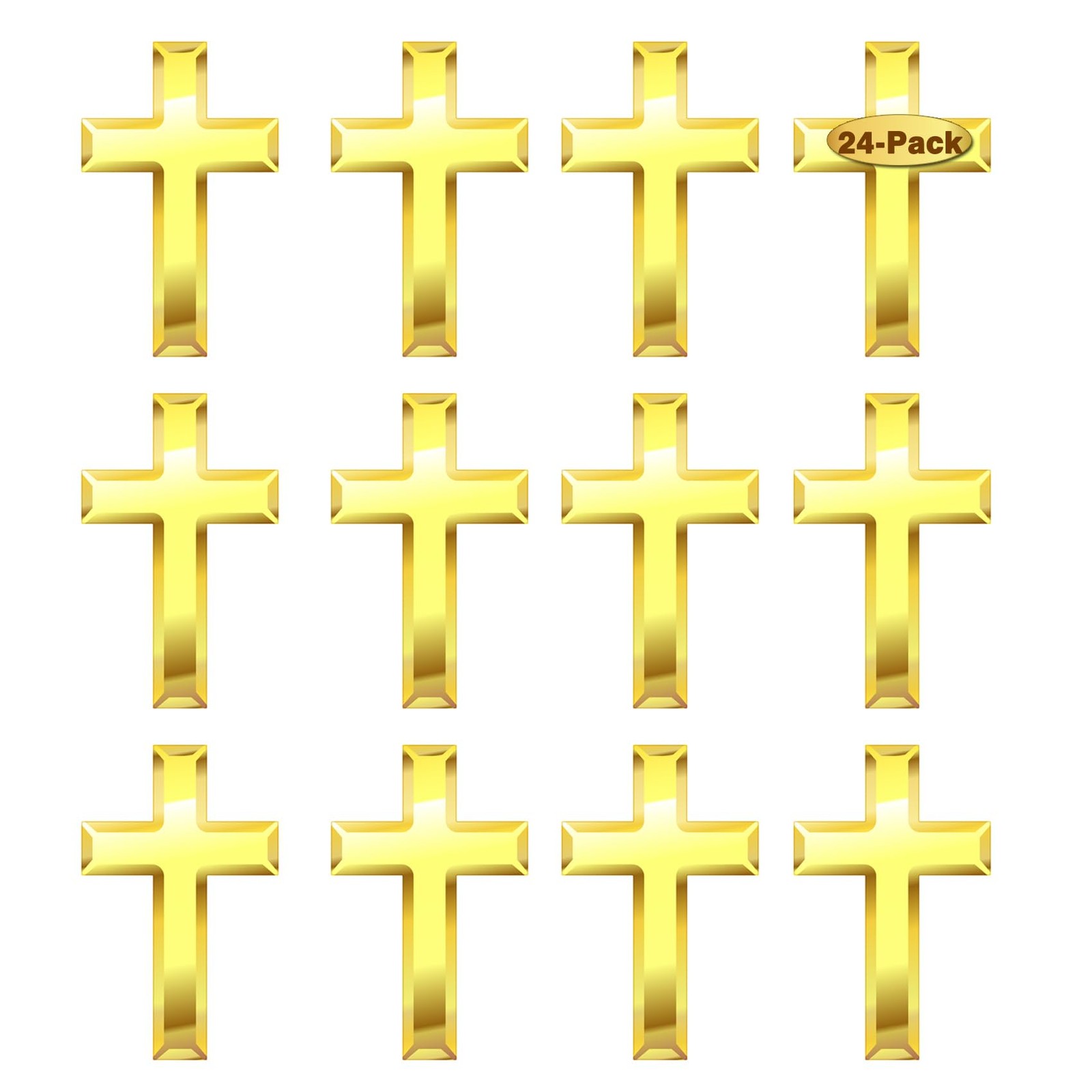24/ Pcs Gold Cross Lapel Pins (1 in) For Men Women Religious 1 inch, 24-Pack