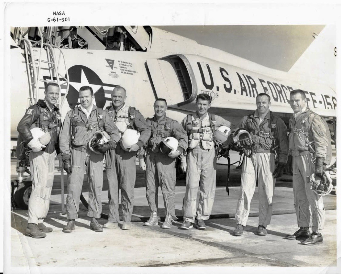 NASA Original Photo Of The Mercury 7 NASA Black # And Gus Grissom