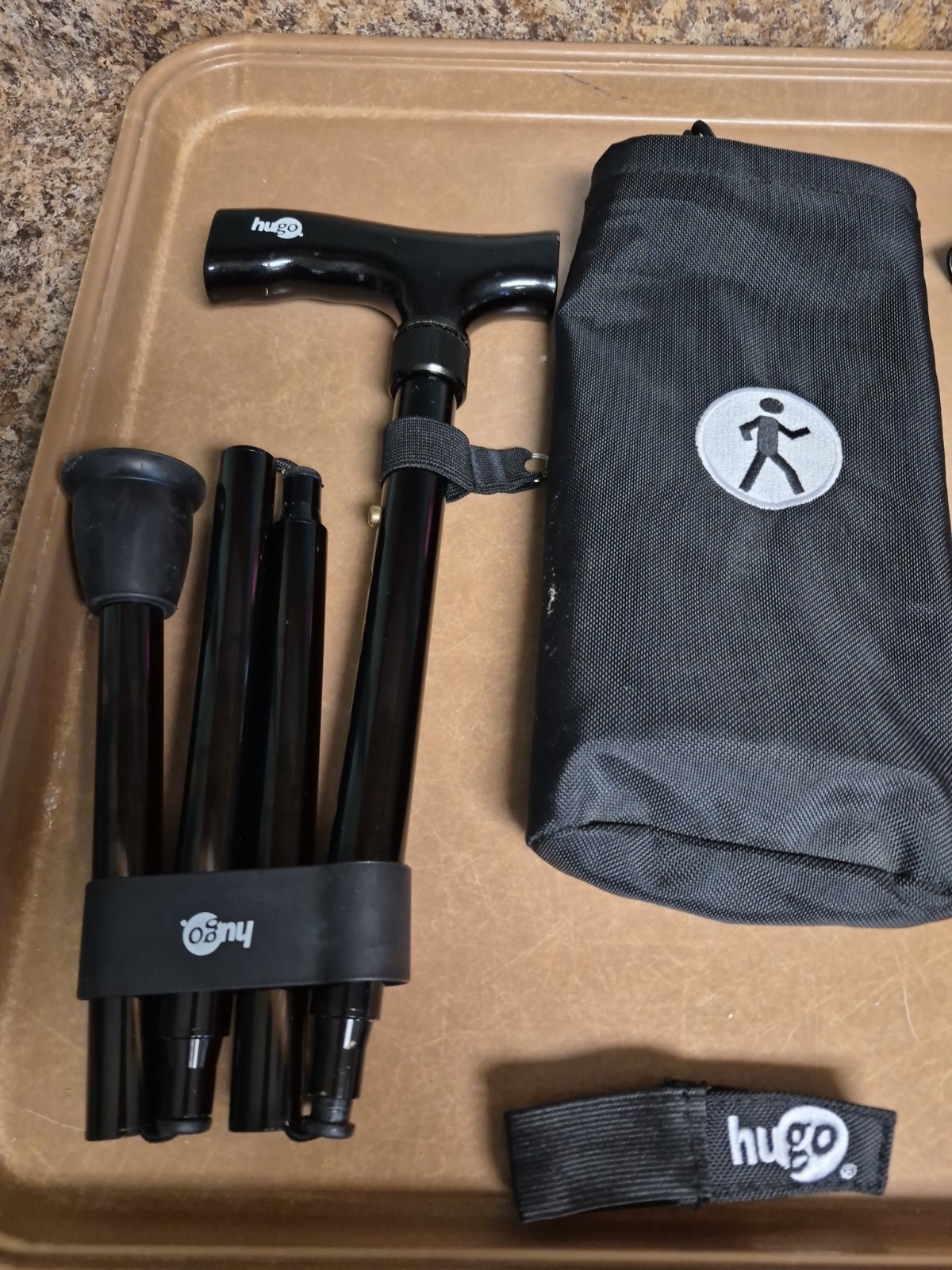 Collapsible Walking Cane by Hugo Black New Opened Box With Carry  Bag
