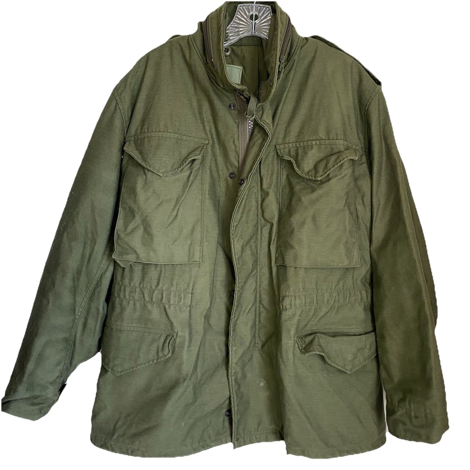 Vintage US Army Field Coat Cold Weather Men Small Olive Green OG 107