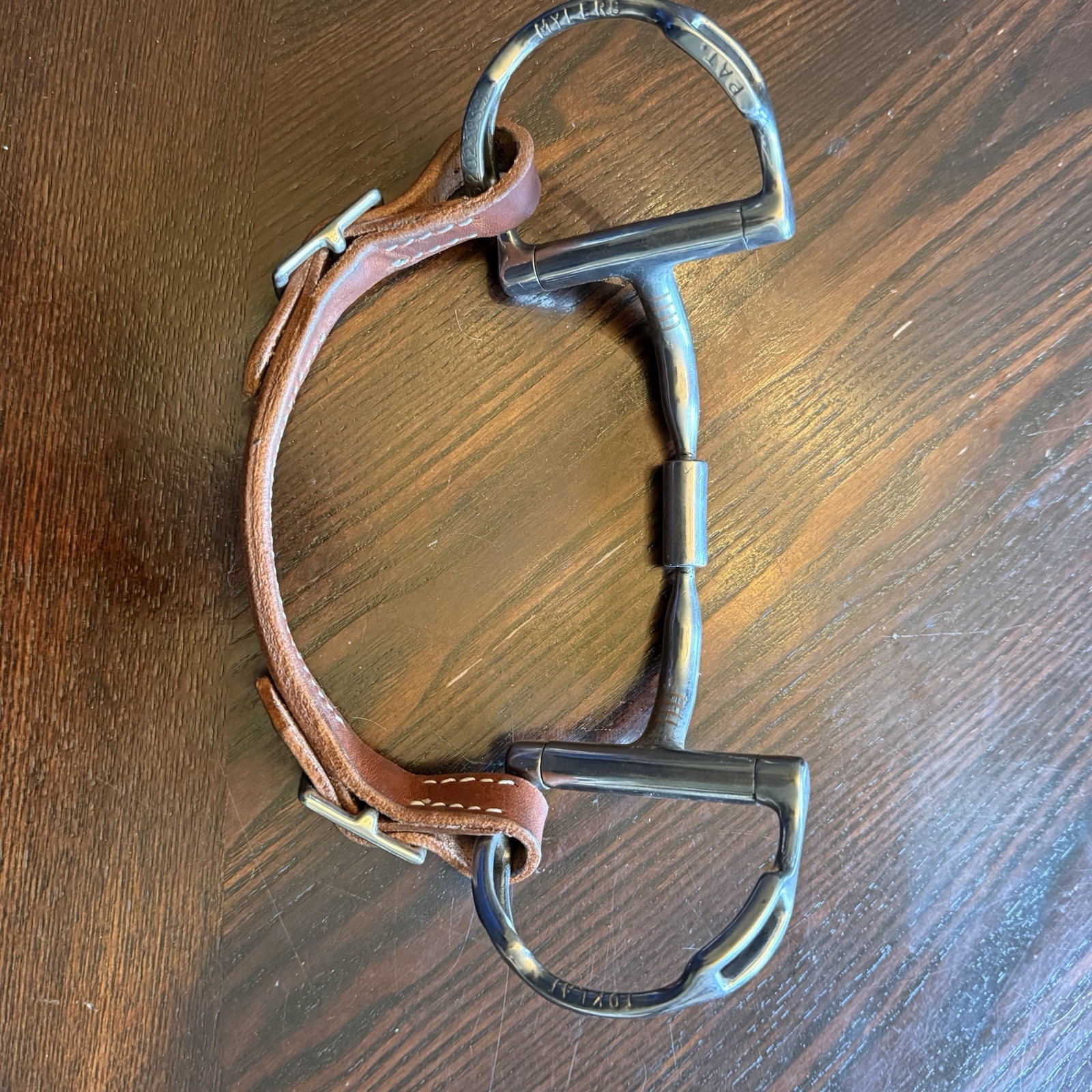 Myler SS Comfort Mouth D-Ring Horse Bit with Hooks 4.75” Mouth