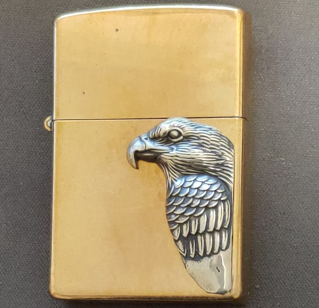 1 piece Lighter accessories Brass Eagle Head Statue DIY sticker
