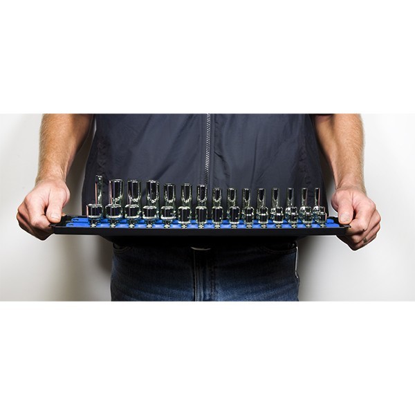 Ernst 8451 18-Inch Socket Boss, Premium 3-Rail Multi-Drive Socket Organizer