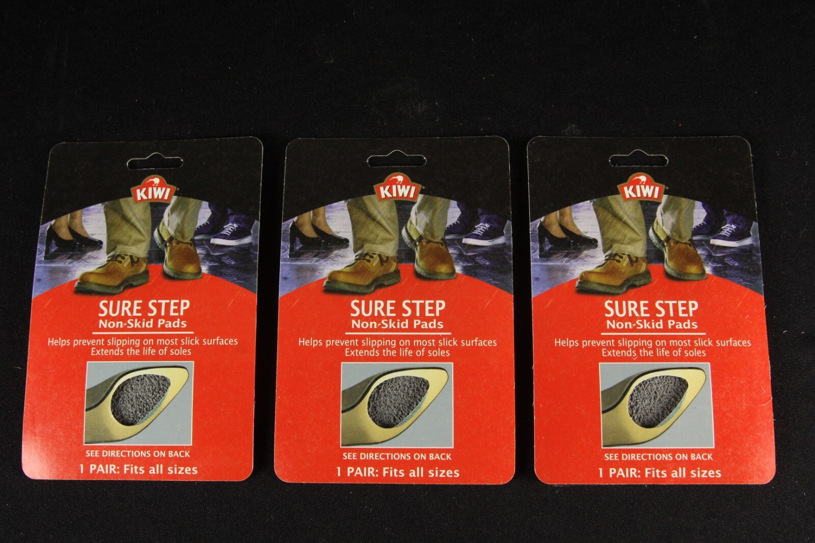 KIWI Brand Sure Step Non-Skid Shoe Pads 3 Packs of 2 For Men & Women