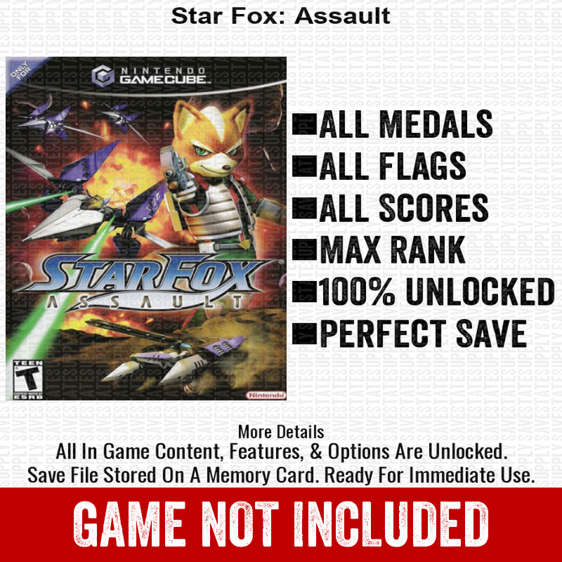 Star Fox Assault 100% Nintendo GameCube Memory Card Save CHEATS