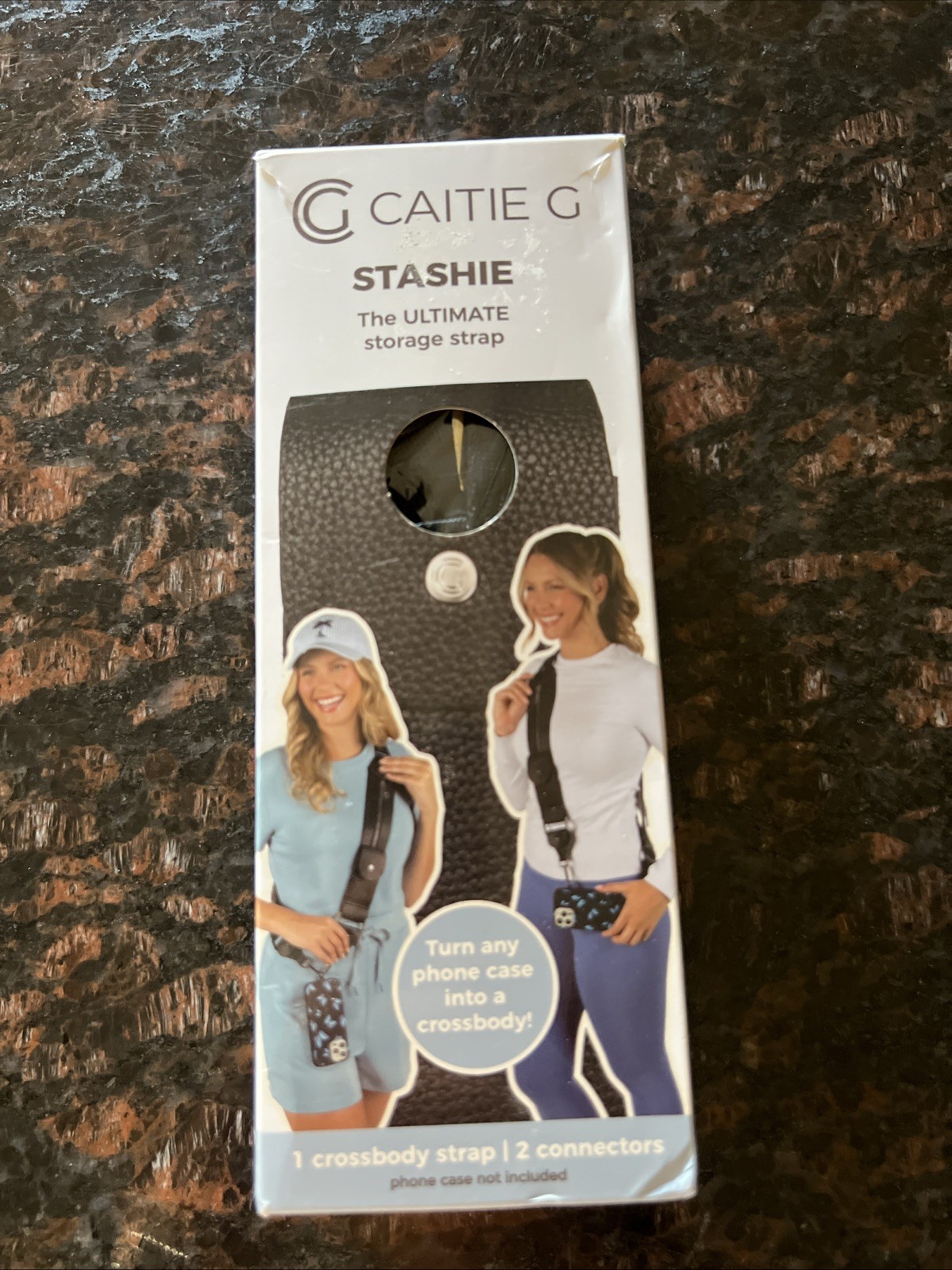 Caitie G Stashie Cell Phone Crossbody Detachable Strap, Black, Adjustable 48-56