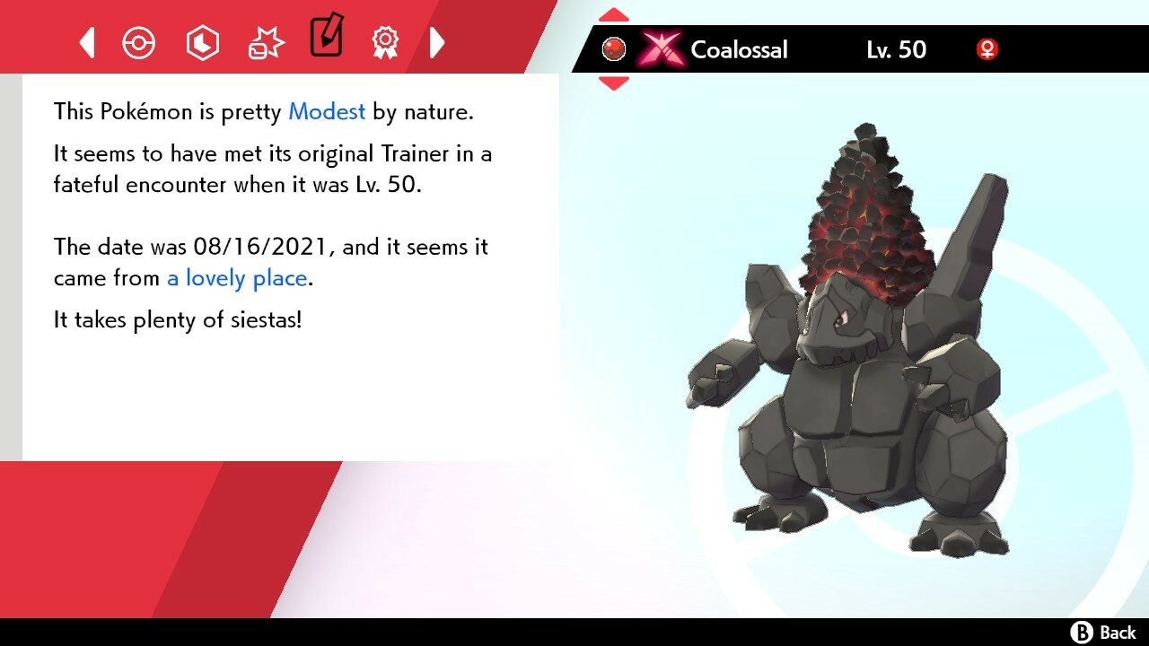 Champion Event Coalossal For Pokemon Sword & Shield