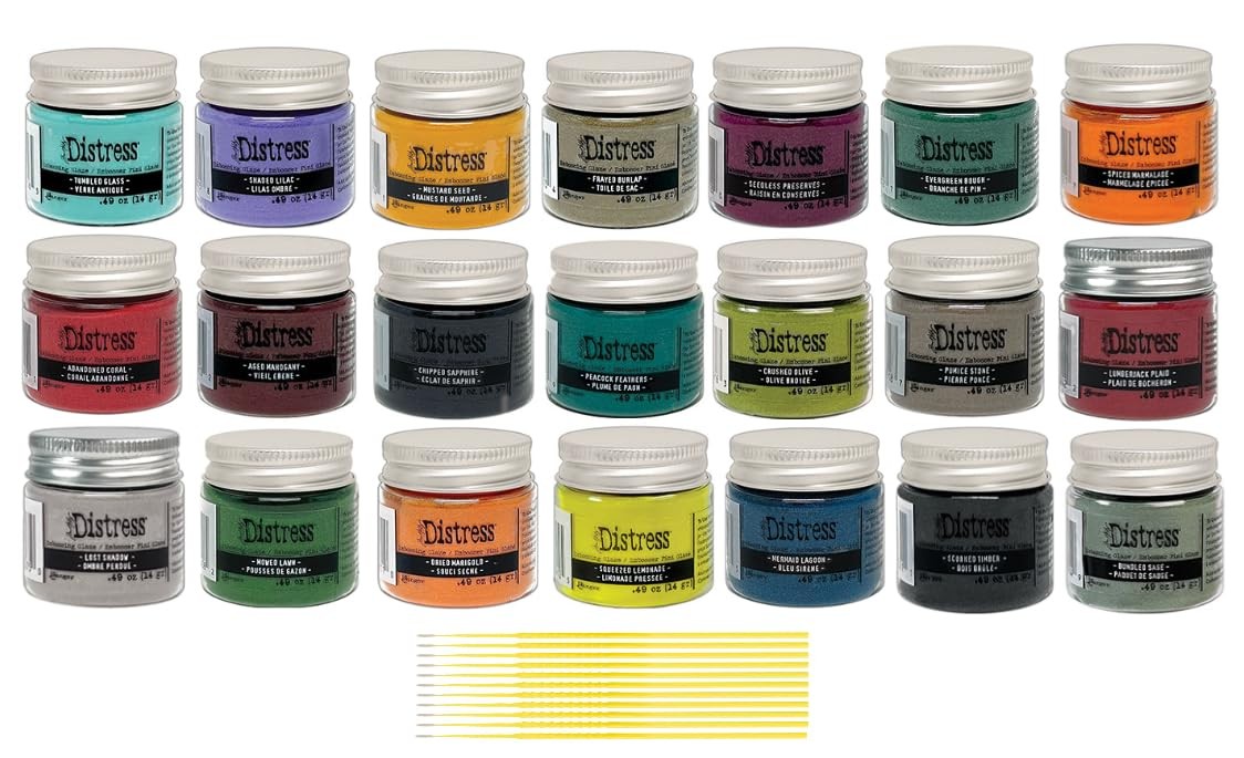Tim Holtz Ranger Embossing Glaze Bundle - 21 Favorites Color Collection Distress