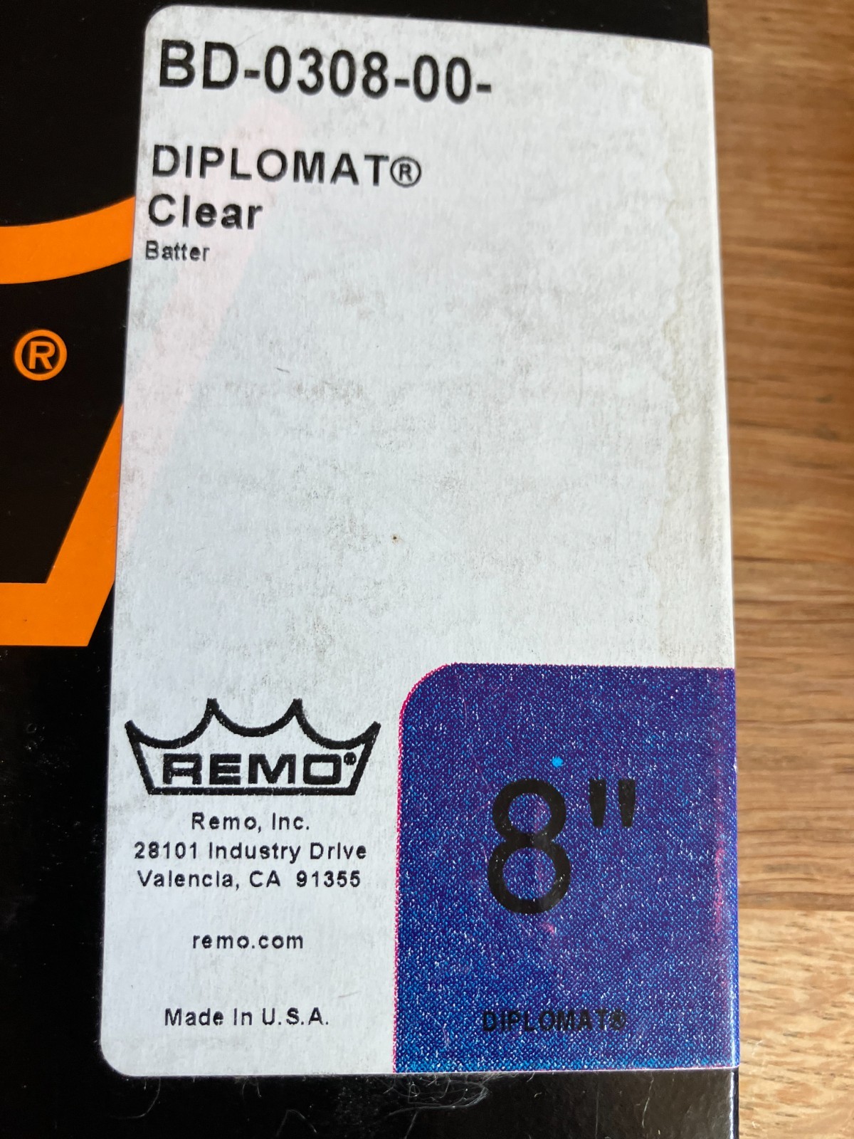 New 8" Remo Diplomat Clear Drum Head