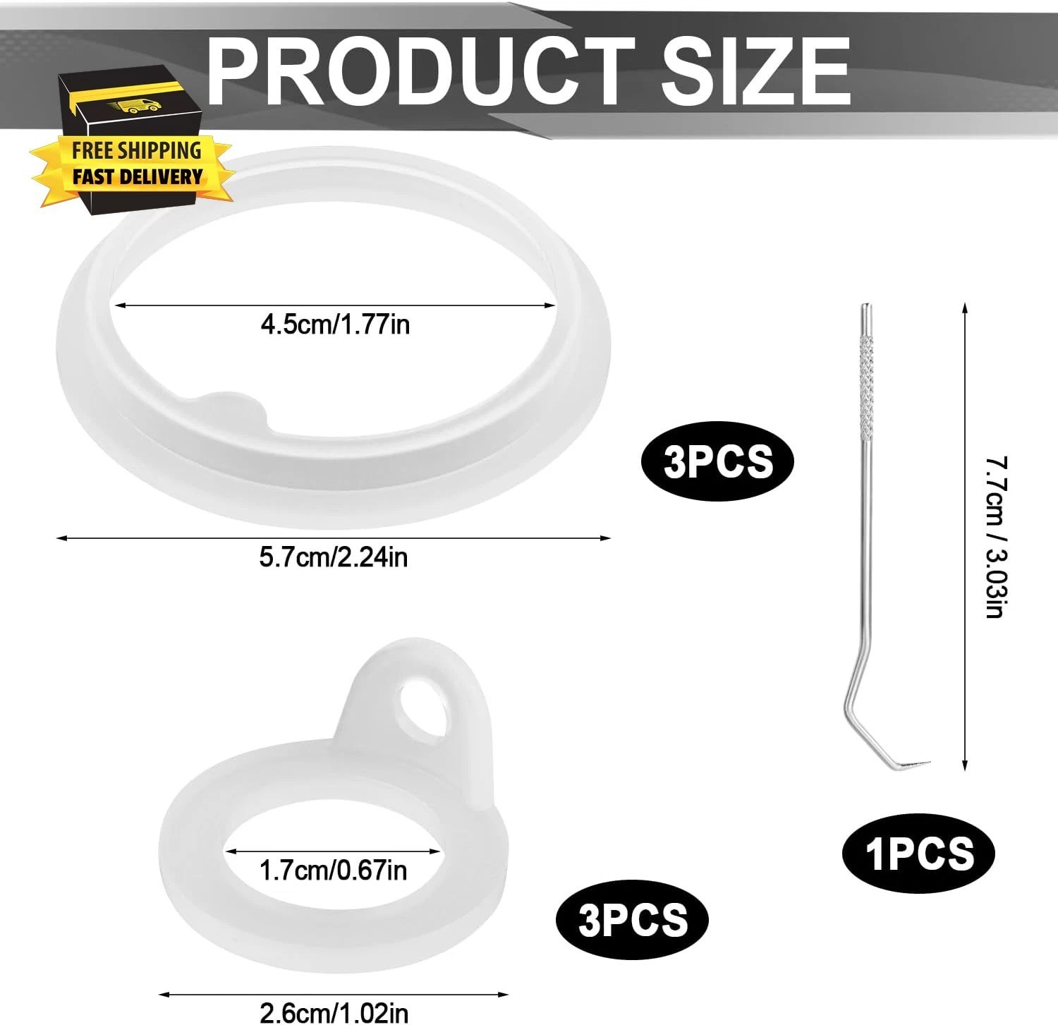 6Pcs Replacement Gaskets Compatible with TAKEYA Water Bottle, Leak-Proof Silicon