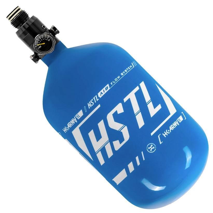 HK Army Paintball 68ci/4500psi HSTL HPA Tank w/ Standard Reg Blue/White