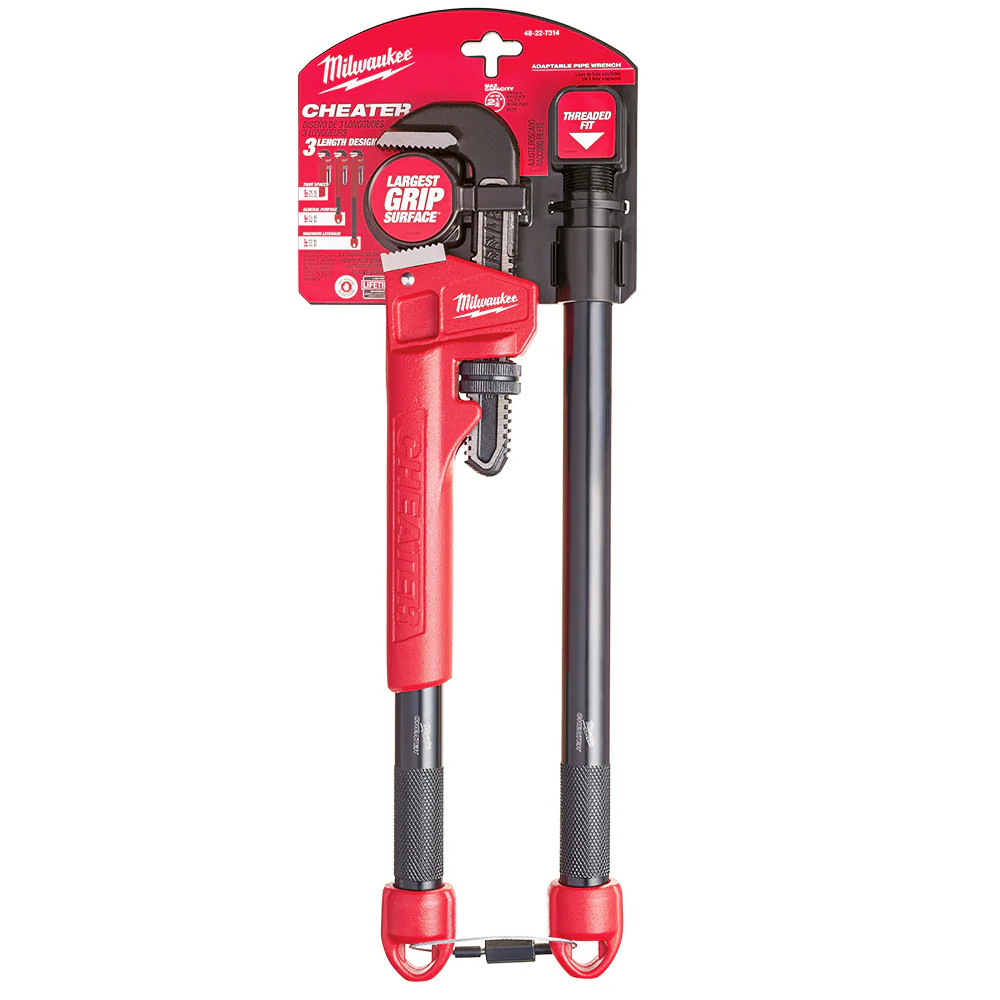 48-22-7314 For Milwaukee Steel Ergonomic CHEATER Adaptable Steel Pipe Wrench