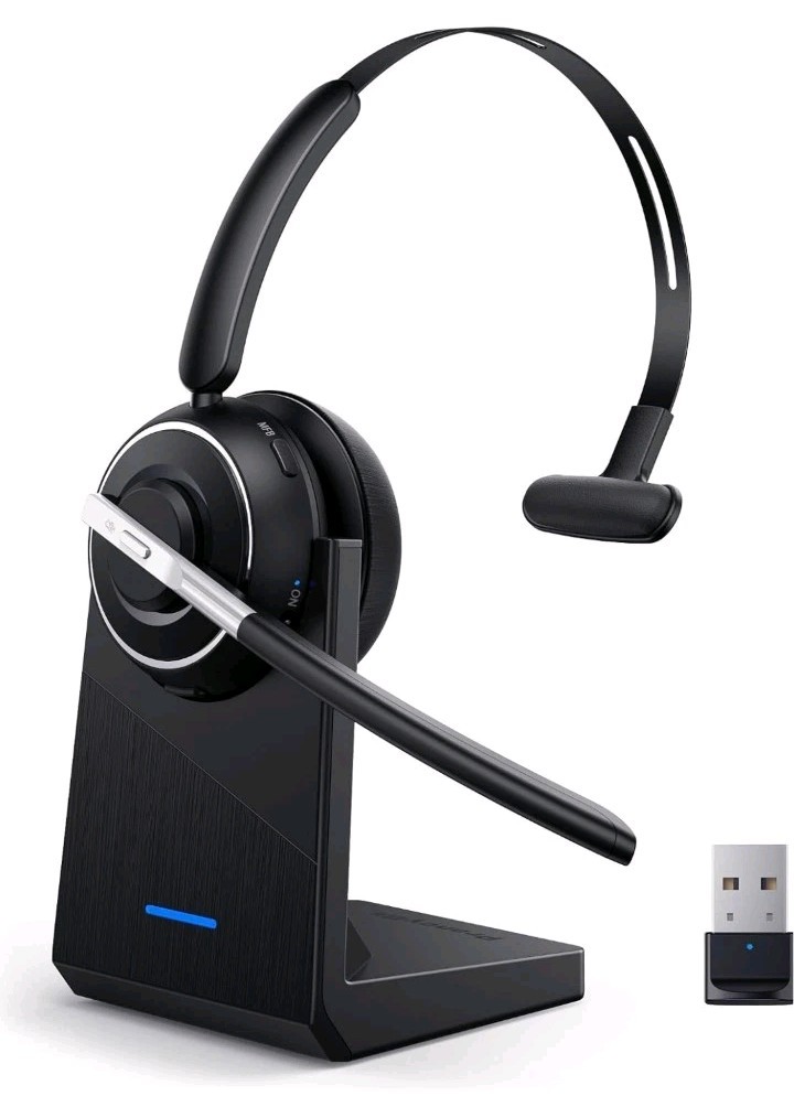 Bluetooth Headset, Wireless Headset with Microphone for PC,V5.2 Computer Headset