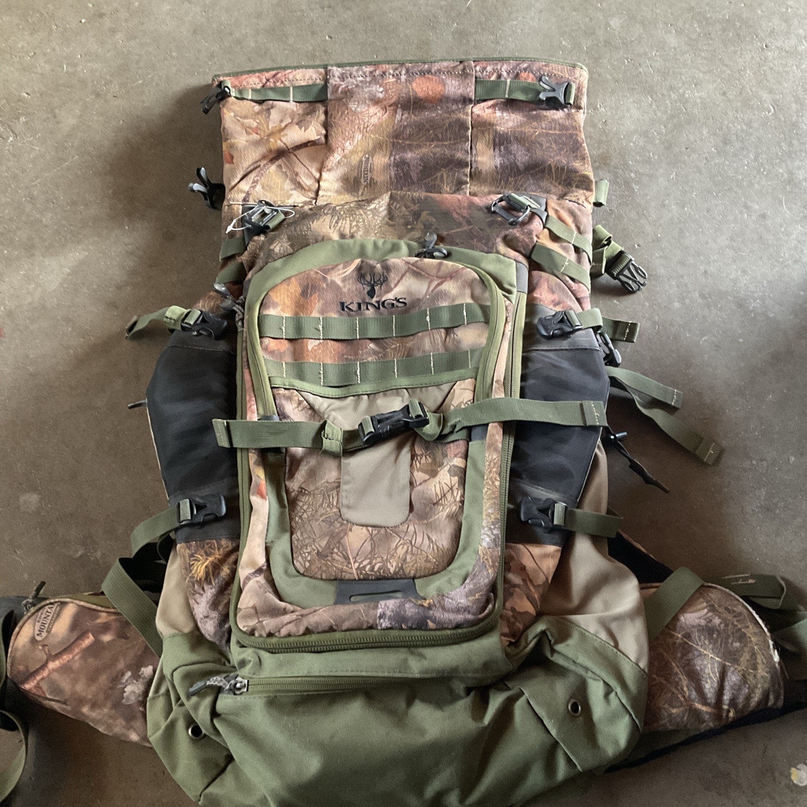 KINGS CAMO Mountain 2200 Top Backpack Desert Shadow Green Camouflage Huting EUC