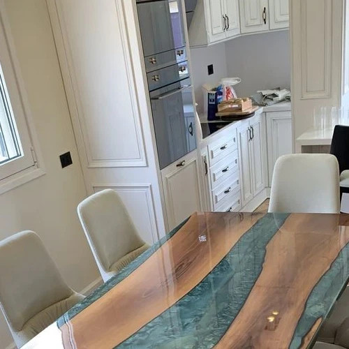 60x30 Ocean Resin Epoxy River Table Top | Rectangle Dining Custom