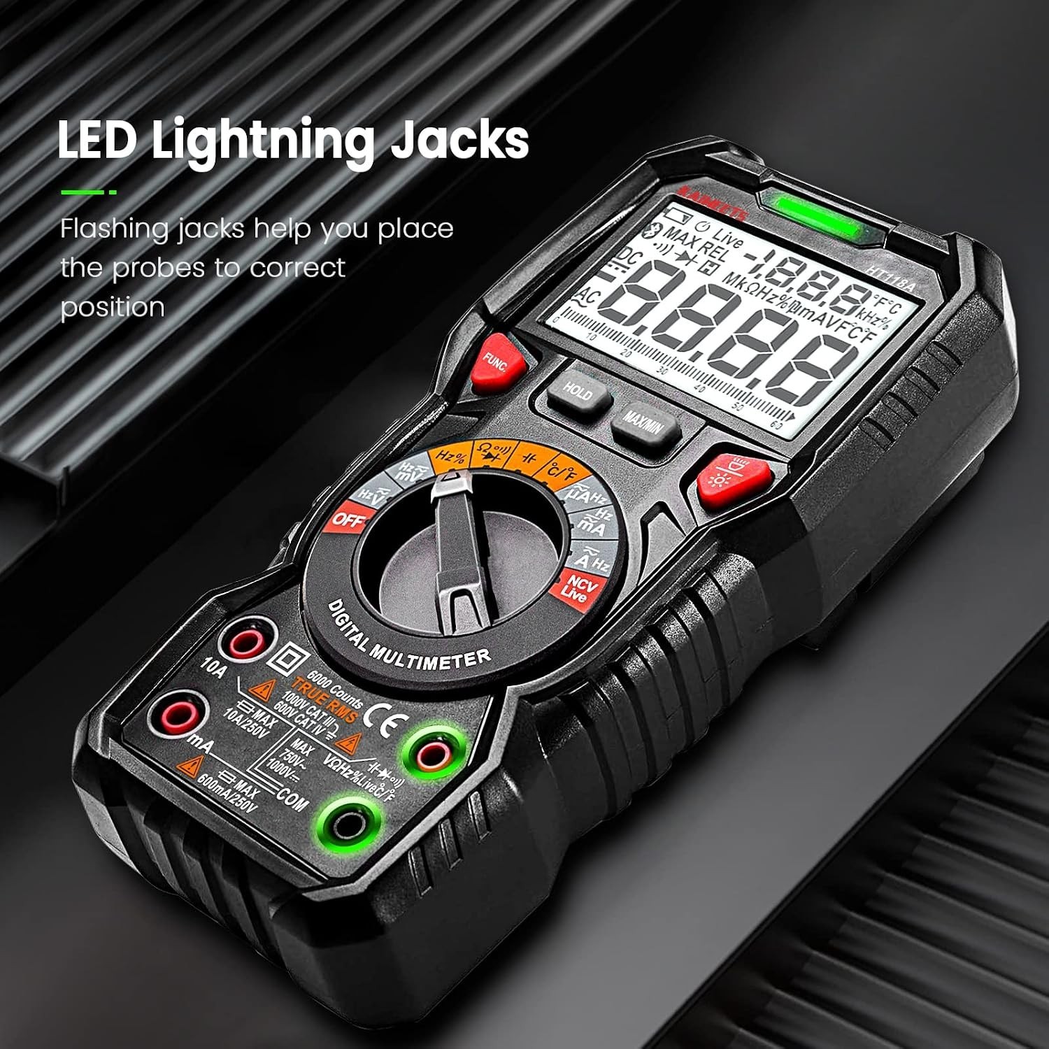 Compact Auto-Ranging Multimeter with LCD Display for Reliable Voltage & Current