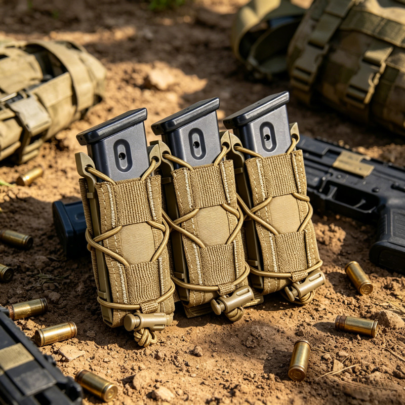 Tactical Open-Top Triple Mag Pouch Universial Handgun Ammo Holder Mag Pouch