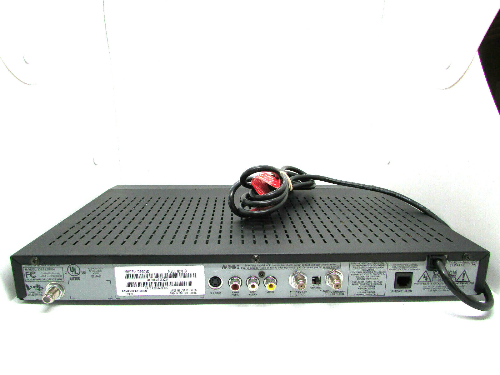 Dish Network Dish Pro Echostar DP301D MPEG2 Black Satellite Receiver No Remote