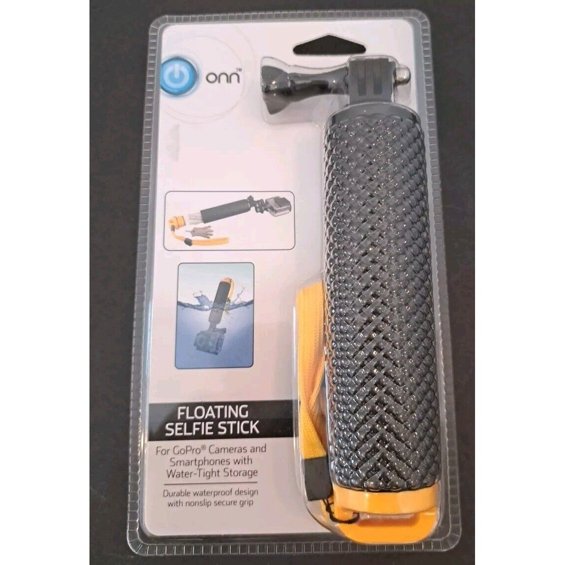 NEW ONN Floating Selfie Stick GoPro Cameras Smartphone Water Tight Storage