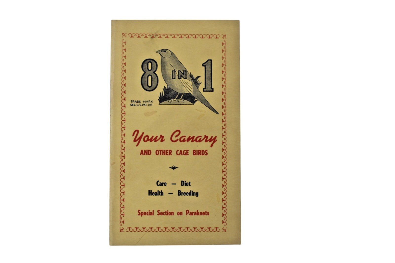 Vintage 1950 Your Canary &Other Cage Birds Parakeet 8 In 1 Pet Products Brochure