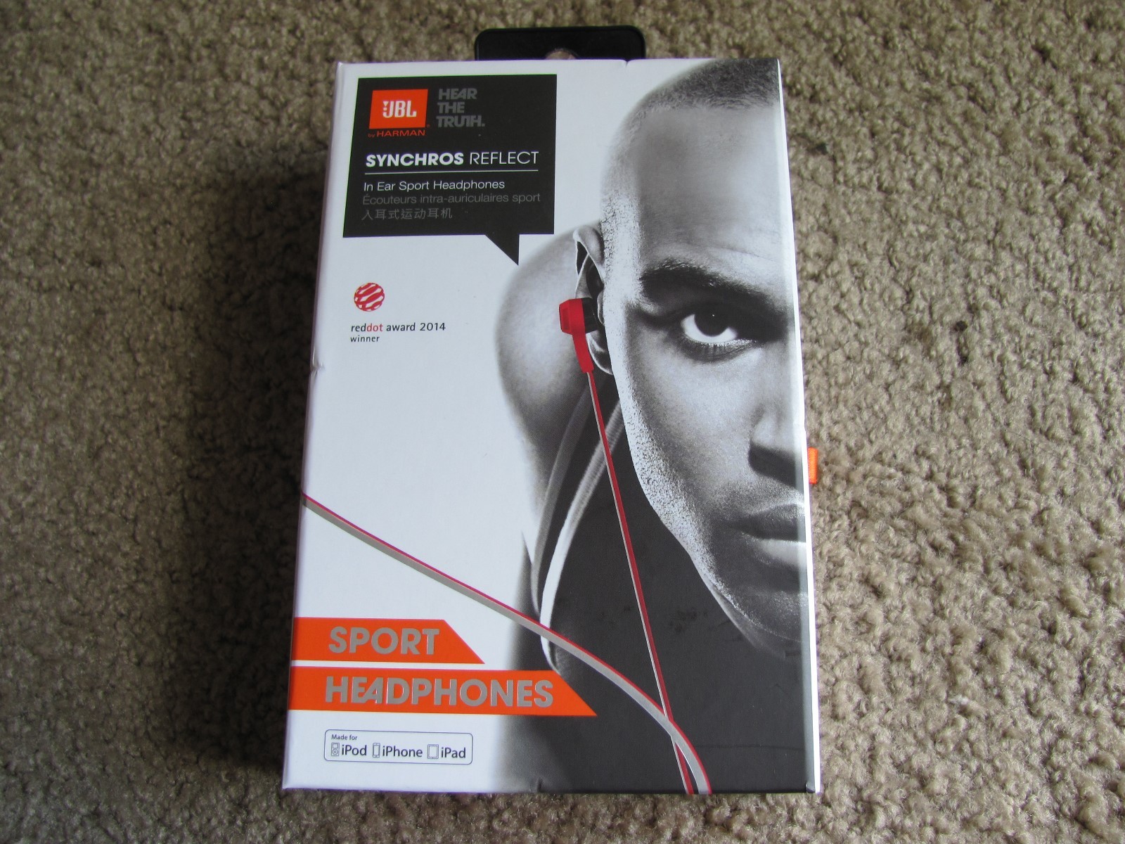Brand New JBL Synchros Reflect In Ear Sport Headphones Red (JBLREFLECTIRED)