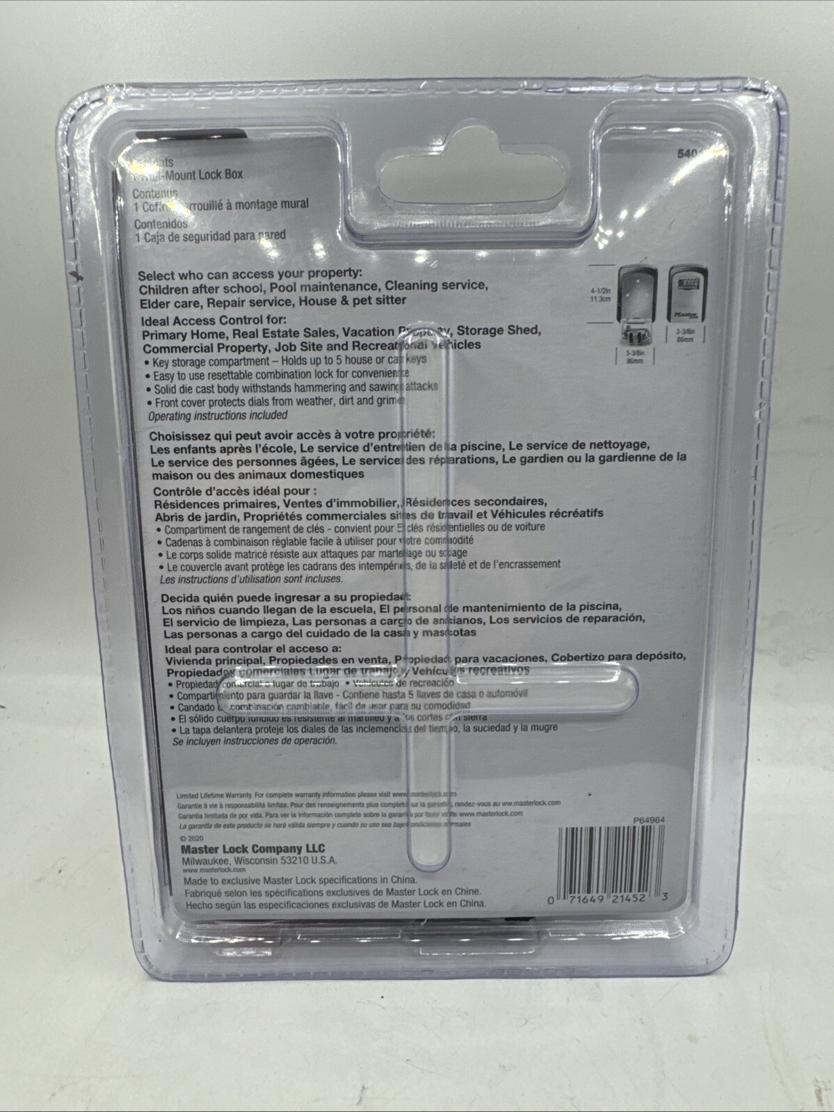 Master Lock Wall Mount Lock Box Combination Dials Holds 5 Keys 5401D New Sealed