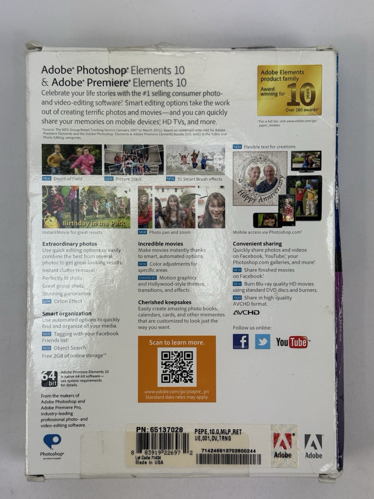 Adobe Photoshop Elements 10 & Premiere Elements 10 Adobe 65136896 PC / MAC