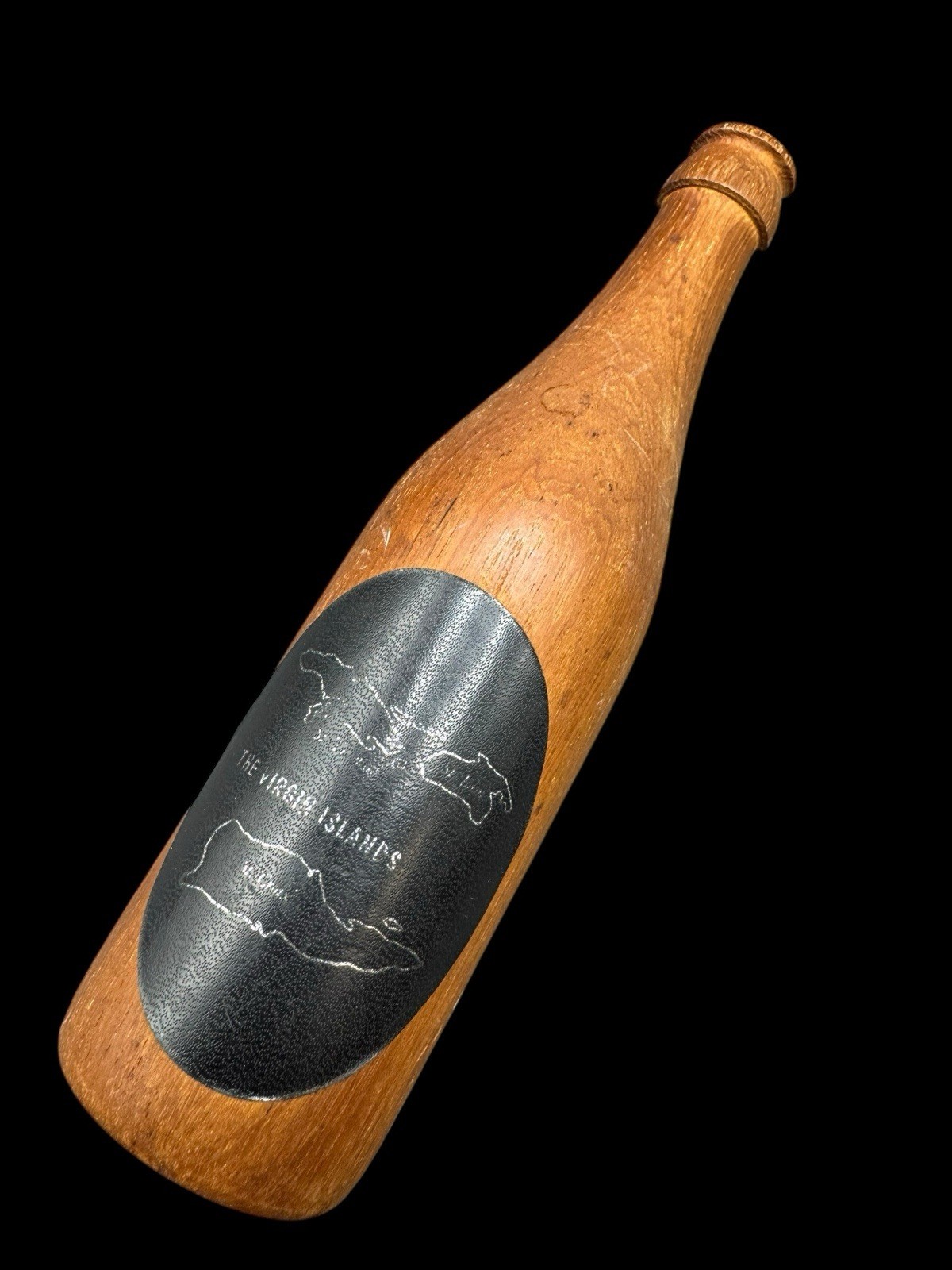 Virgin Islands Wood Bottle Cap Opener Travel Souvenir Barware 8"