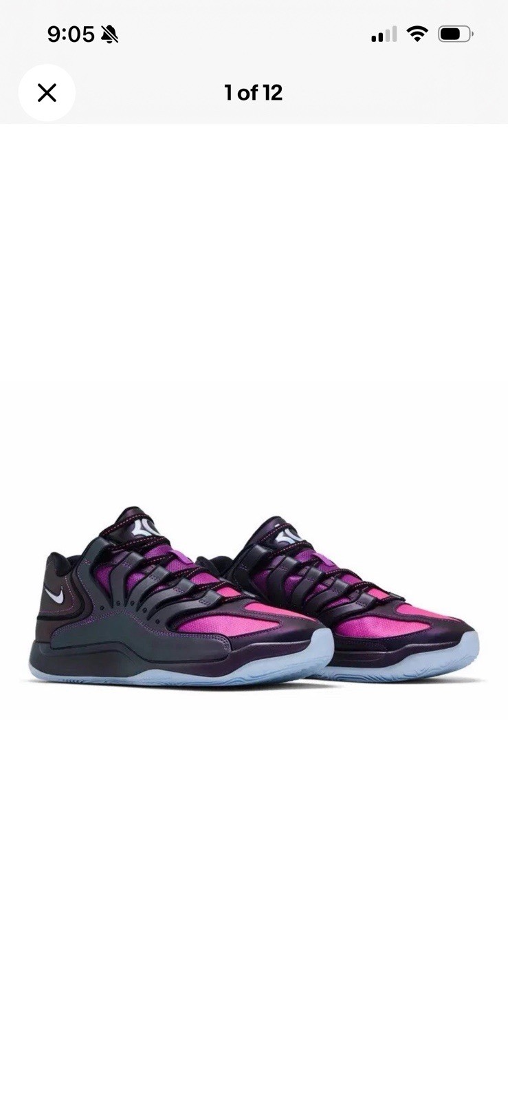 Nike KD 18 Eggplant Vivid Purple Pink Basketball IM5843-500 Men's Size 7.5 New