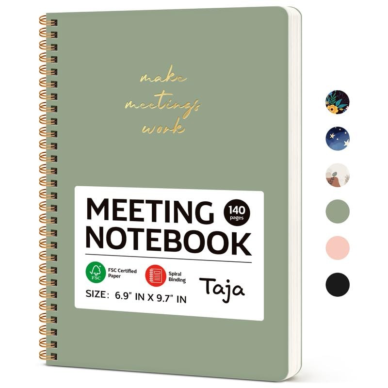 Taja Meeting Notebook for Work Organization - Work notebook with action items, M