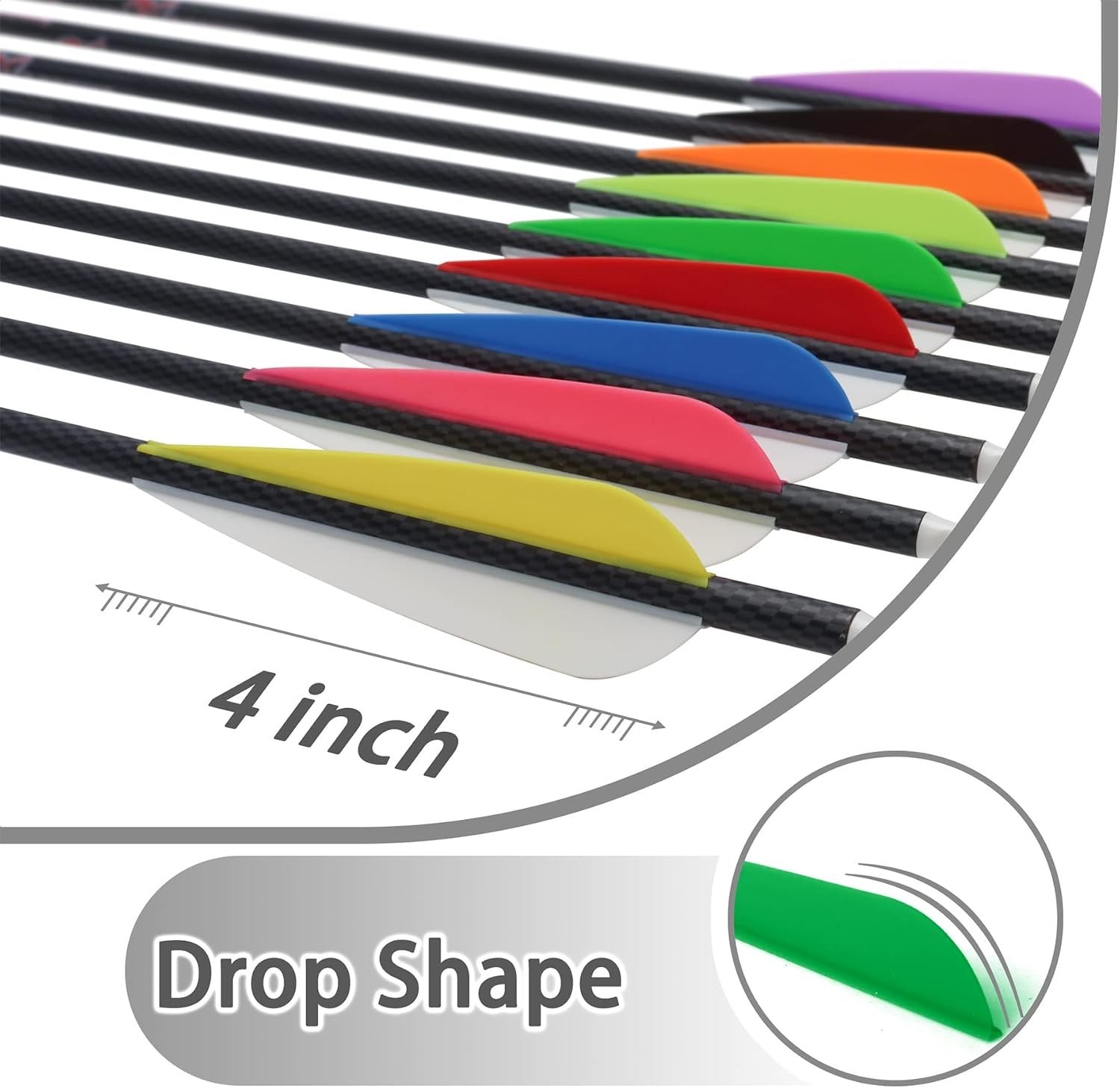 Streamlined Archery Vanes 4 Inch - 50-Pack for Enhanced Arrow Performance