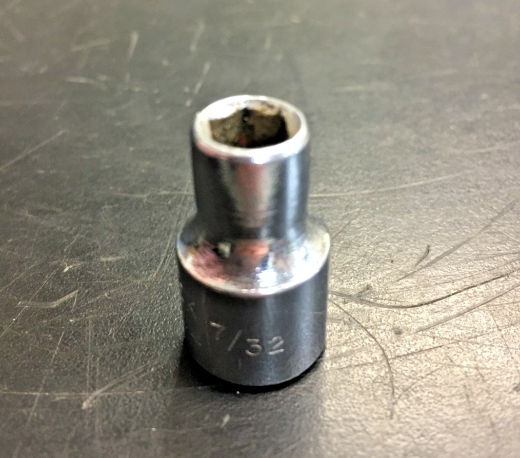 VLCHECK 7/32", 6 Point, Chrome Socket, 1/4" Drive, 1007, USA